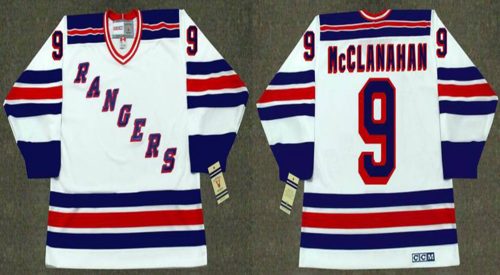 2019 Men New York Rangers #9 McClanahan white CCM NHL jerseys